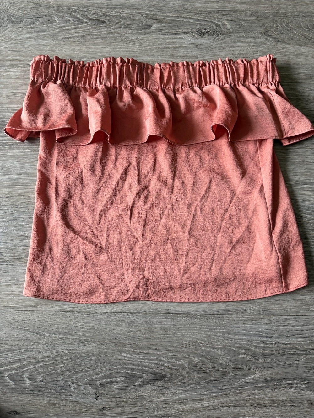 Ruffle Tube Top in Coral